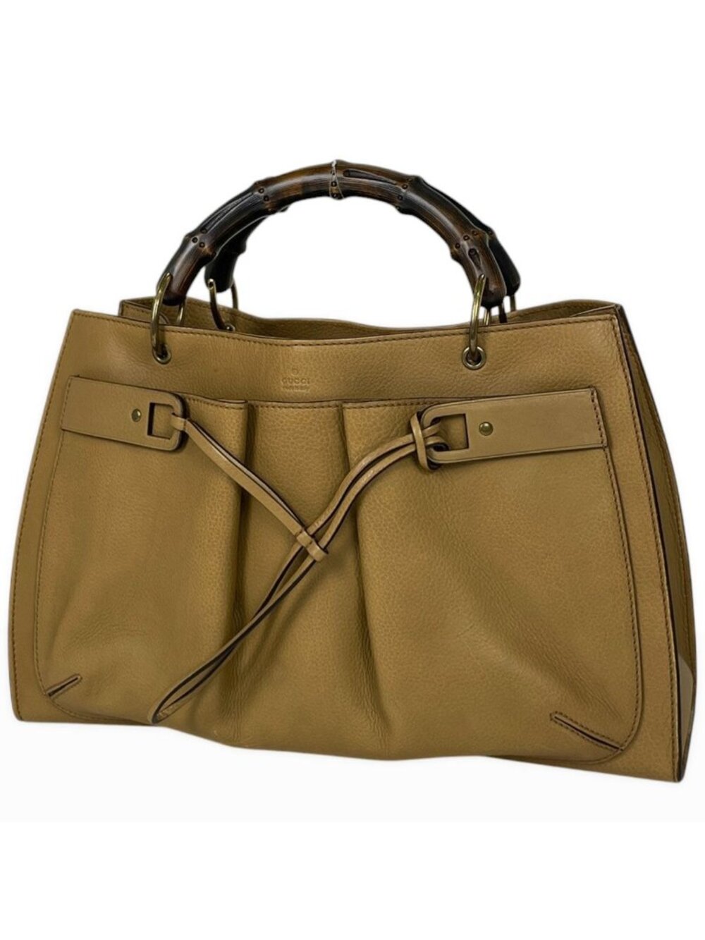Gucci Handbag Bamboo Leather Yellow